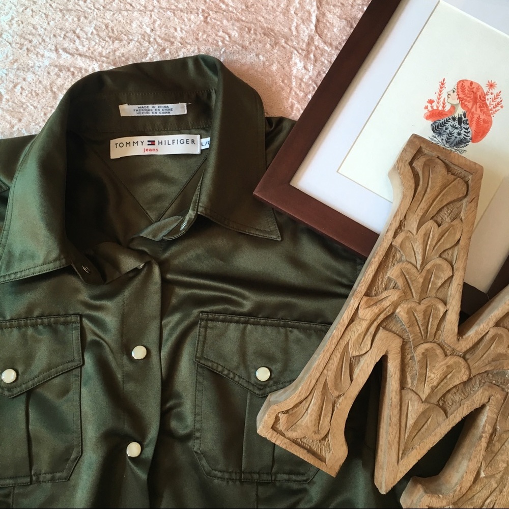 Tommy Hilfiger Olive Green Button Down Shirt